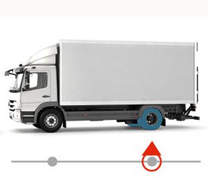 Camion monté avec pneus rechapés pour route régionale